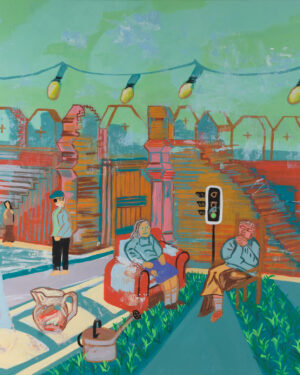 acrylic gouache painting on canvas