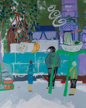 acrylic gouache painting on canvas