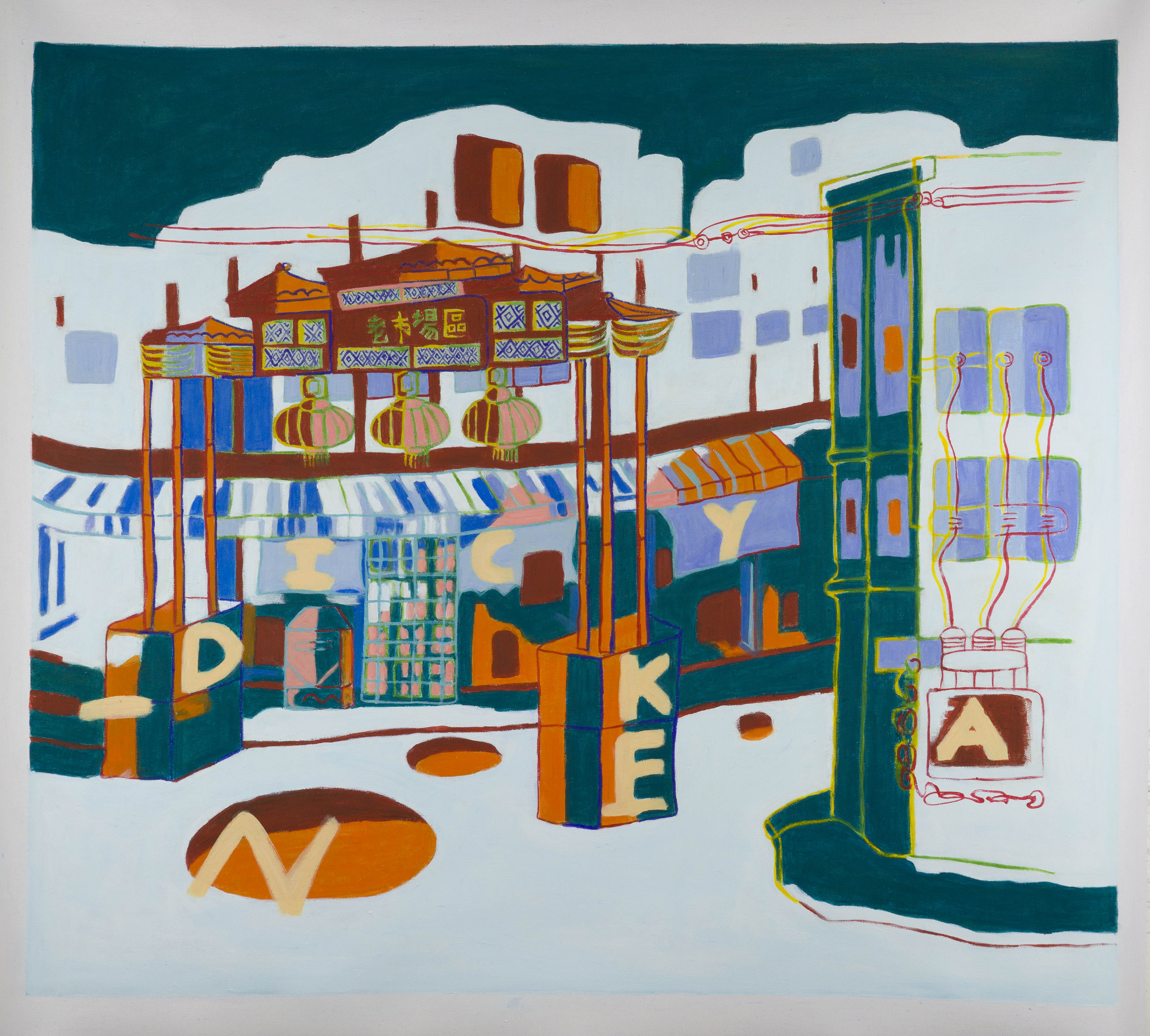 orignial canvas - acrylic -gouache painting